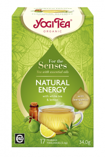 HERBATA BIAŁA DLA ZMYSŁÓW NATURALNA ENERGIA Z ZIOŁAMI, OLEJKIEM Z CYTRYNY I Z BERGAMOTKI (FOR THE SENSES NATURAL ENERGY) BIO (17 x 2 g) 34 g - YOGI TE