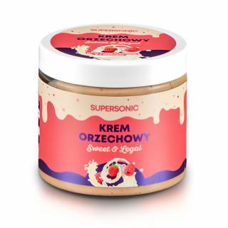 KREM ORZECHOWY O SMAKU BIAŁEJ CZEKOLADY Z MALINAMI 160 g - SUPERSONIC