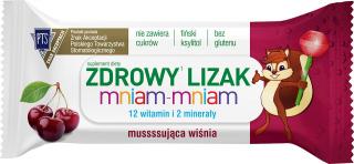 LIZAK KULKA O SMAKU MUSUJĄCEJ WIŚNI Z WITAMINAMI I MINERAŁAMI BEZGLUTENOWY 6 g - MNIAM MNIAM STARPHARMA