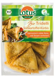 PIEROŻKI Z NADZIENIEM Z BATATÓW, DYNI I Z SEZAMEM BIO 180 g - LOTUS