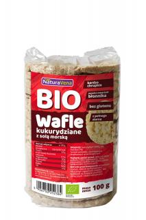 WAFLE KUKURYDZIANE PEŁNOZIARNISTE Z SOLĄ MORSKĄ BIO 100 g - NATURAVENA