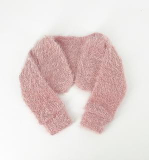 Bolerko różowe swetrowe puchate