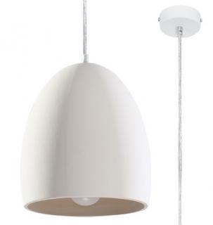 Lampa wisząca ceramiczna biała FLAWIUSZ 1xE27