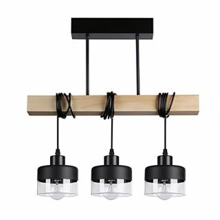 Lampa wisząca drewniana Snow potrójna 3xE27