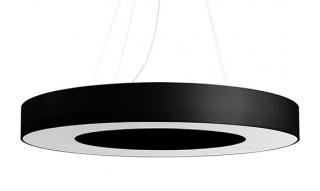 Lampa wisząca okrągła SATURNO SLIM 70 cm czarna 6xE27