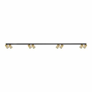 Lampa ze złotymi reflektorami Hero 8xGU10 czarna