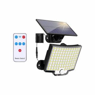 Naświetlacz solarny LED z pilotem 10W  - biała zimna