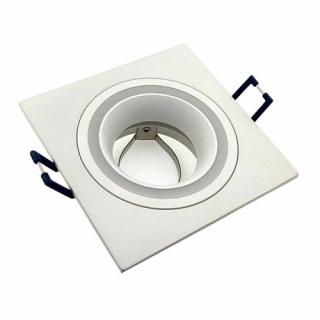 Oprawa halogenowa GU10 kwadrat Ring aluminiowa biała