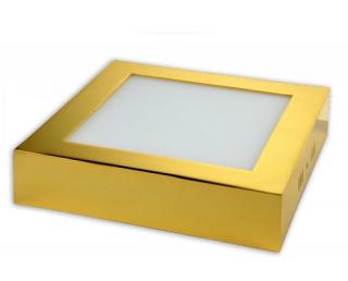 Panel / plafon LED 12W złota ramka  natynkowy kwadrat - b. dzienna