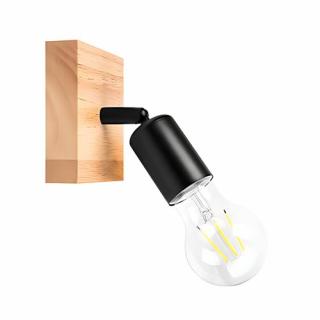 Reflektor drewniany E27 Craft czarny
