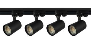 Szyna 1,5m plus 4x reflektor LED GU10 55x80mm czarny