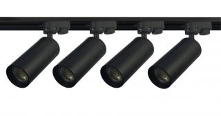 Szyna 1m plus 4x reflektor LED GU10 60x144mm czarny