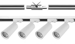 Szyna 2m plus 4x reflektor LED GU10 60x144mm biały