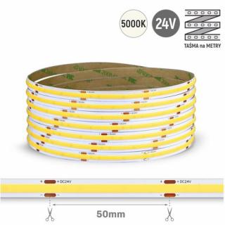 Taśma LED COB 24V 6W 320 LED Real White 5000K 1m