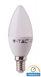 Żarówka LED E14 6W 470lm świeczka ŚCIEMNIALNA V-TAC - b. ciepła