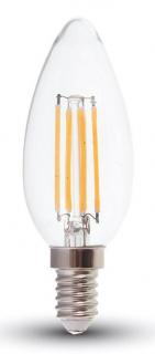 Żarówka LED E14 6W ŚWIECZKA FILAMENT 230V 600lm  - ciepła