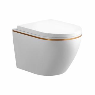 Biała miska wc wisząca złoty rant Mizu Rimless 4.0 MIZU-WH-GL-RIM-02 Hydrosan _________WYSYŁKA 24H__________
