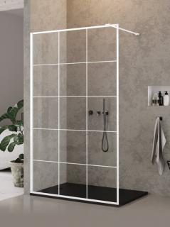 Biała ścianka prysznicowa rozmiar 70 cm biała kratka EXK-2211 New Modus White New Trendy _________________SPRAWDŹ_OFERTĘ_W_SKLEPIE_________________