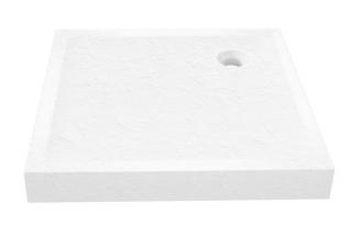 Biały brodzik prysznicowy kwadratowy 100x100 cm struktura kamienia Mild Stone New Trendy B-0522 _________________SPRAWDŹ_OFERTĘ_W_SKLEPIE_________________