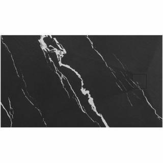 Brodzik prostokątny czarny struktura kamienia smc 100x80 Magnum Carrara Black Rea _________________RABAT_10%_W_SKLEPIE_________________