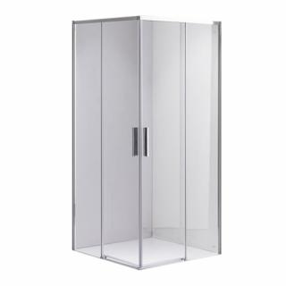 Chromowana kabina prysznicowa kwadratowa Super Slim Nova 80x80 drzwi rozsuwane _________WYSYŁKA 24H__________