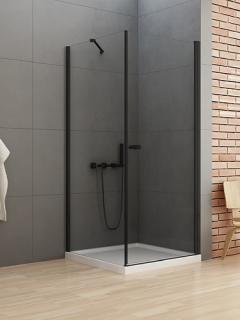 Czarna kabina prysznciowa 100x100 D-0232A/D-0116B New Soleo Black New Trendy _________________RABAT W_SKLEPIE_________________