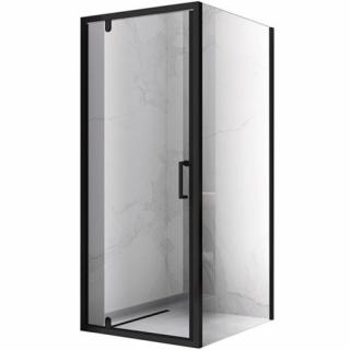 Czarna kabina prysznicowa 90x90 kwadratowa drzwi pełne uchylne KZ04CB