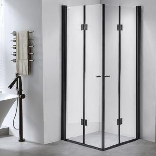 Czarna kabina prysznicowa drzwi składane kwadratowa 90x90 BS05B ✖️AUTORYZOWANY DYSTRYBUTOR✖️