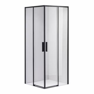 Czarna kabina prysznicowa kwadratowa Super Slim Nova 80x80 drzwi rozsuwane _________WYSYŁKA 24H__________