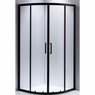 Czarna kabina prysznicowa półokrągła 80x80 drzwi rozsuwane BS01A _________WYSYŁKA 24H__________