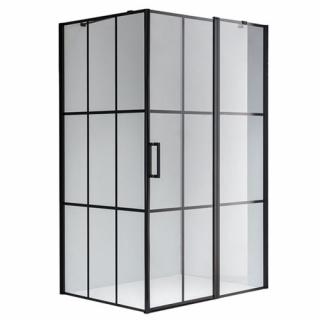 Czarna prostokątna kabina prysznicowa 110x90 drzwi uchylne BS03B _________WYSYŁKA 24H__________