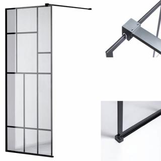 Czarna ścianka prysznicowa 110 cm SH05E szkło 8mm _________WYSYŁKA 24H__________