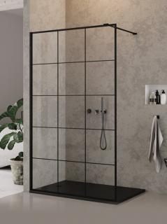 Czarna ścianka prysznicowa rozmiar 110 cm czarna kratka EXK-5549 New Modus Black New Trendy _________________SPRAWDŹ_OFERTĘ_W_SKLEPIE_________________