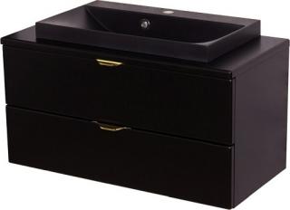Czarna szafka łazienkowa z czarną umywalką 80 cm Liv Victa ✖️AUTORYZOWANY DYSTRYBUTOR✖️