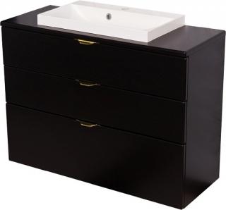 Czarna szafka łazienkowa z umywalką 100/3 cm Liv Victa ✖️AUTORYZOWANY DYSTRYBUTOR✖️