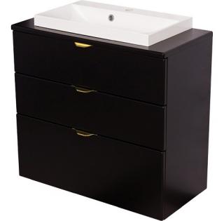 Czarna szafka łazienkowa z umywalką 80/3 cm Liv Victa ✖️AUTORYZOWANY DYSTRYBUTOR✖️