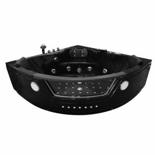 Czarna wanna z hydromasażem narożna Turbo 152x152 cm MO-1004