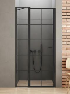 Czarne drzwi prysznicowe 90 cm lewe D-0279A New Soleo Black New Trendy _________________RABAT W_SKLEPIE_________________