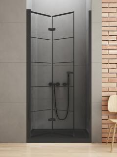 Czarne drzwi prysznicowe 90 cm lewe D-0283A New Soleo Black New Trendy _________________RABAT W_SKLEPIE_________________