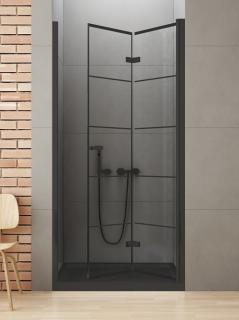 Czarne drzwi prysznicowe 90 cm prawe D-0284A New Soleo Black New Trendy _________________RABAT_10%_W_SKLEPIE_________________
