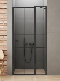 Czarne drzwi prysznicowe 90 cm prawe D-0293A New Soleo Black New Trendy _________________RABAT W_SKLEPIE_________________