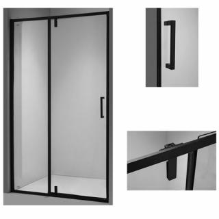 Czarne drzwi prysznicowe uchylne do wnęki 110 cm SH08D ✖️AUTORYZOWANY DYSTRYBUTOR✖️