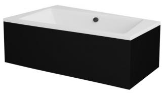 Czarno-biała wanna narożna z obudową 150 cm Lewa Infinity Besco