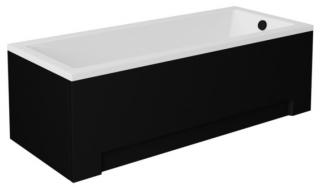 Czarno biała wanna prostokątna z obudową 130 cm Modern Besco