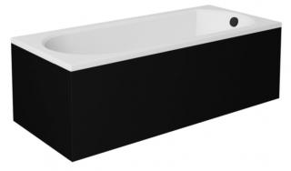 Czarno-biała wanna prostokątna z obudową 170x75 cm Intrica Besco