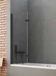 Czarny parawan wannowy 100x140 cm lewy P-0041 New Soleo Black New Trendy _________________RABAT W_SKLEPIE_________________