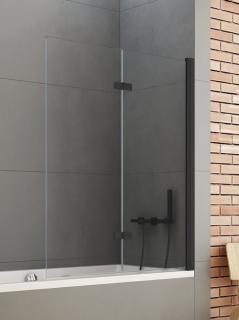 Czarny parawan wannowy 100x140 cm prawy P-0042 New Soleo Black New Trendy _________________RABAT W_SKLEPIE_________________