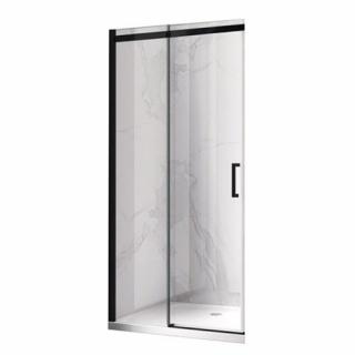Drzwi prysznicowe do wnęki 115-120 cm rozsuwane czarny profil szkło 8 mm KZ09C