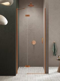 Drzwi prysznicowe uchylne lewe kolor miedziany 80 cm D-0917A New Trendy Nesta Copper Brushed _________________RABAT W_SKLEPIE_________________