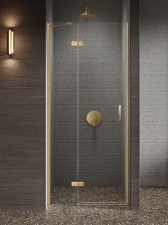 Drzwi prysznicowe uchylne lewe kolor złoty szczotkowany 100 cm D-0870A New Trendy Nesta Gold Brushed _________________RABAT W_SKLEPIE_________________